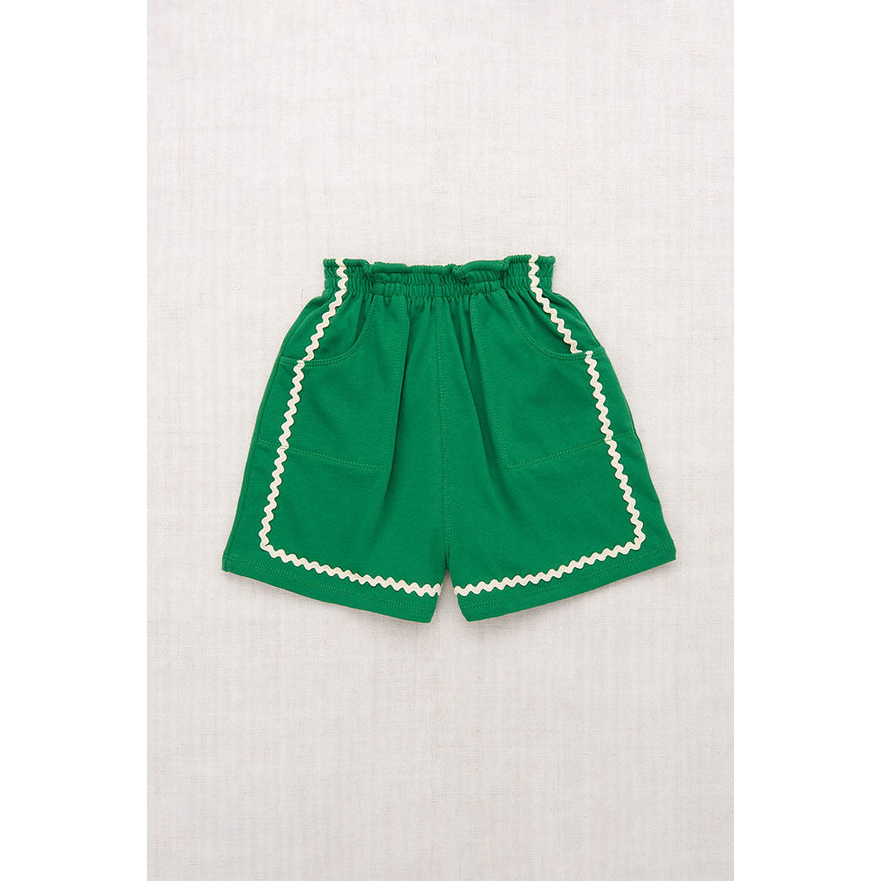 Misha and Puff Bottle Green Rickrack Camp Short