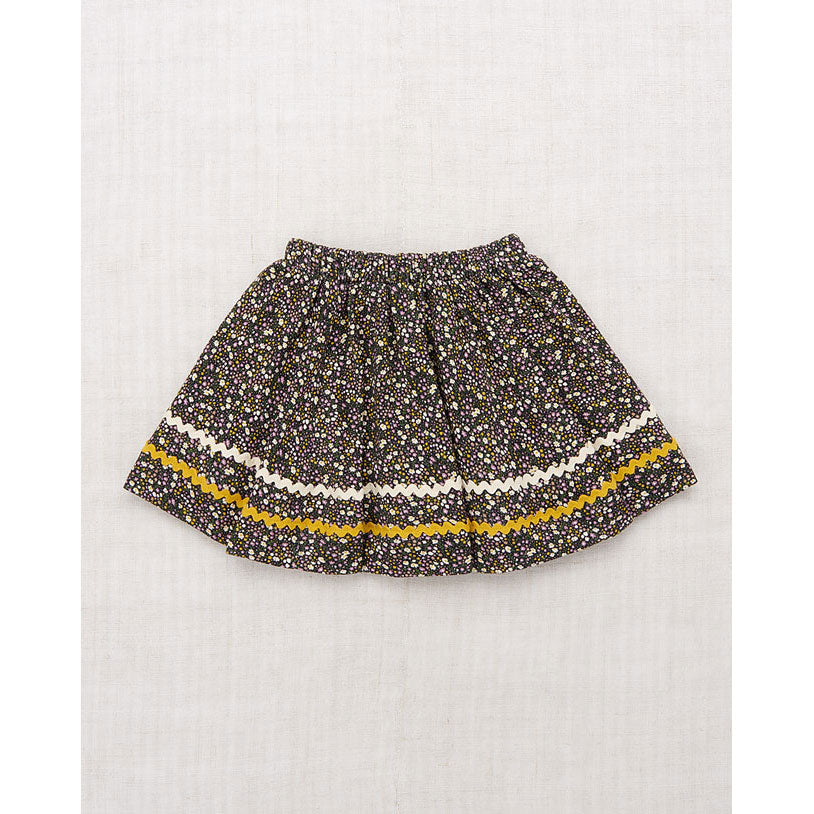 Misha and Puff Carbon/Periwinkle Floral Rickrack Skirt