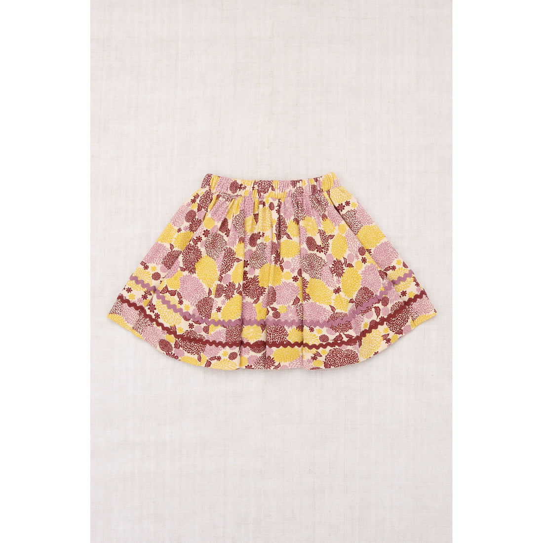 Misha and Puff String/Antique Rose Chrysanthemum Rickrack Circle Skirt