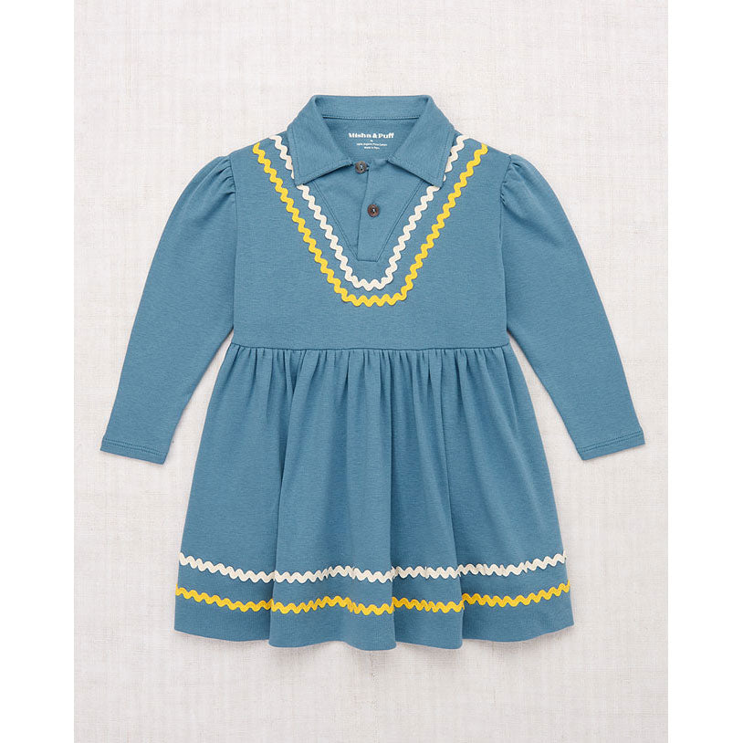 Misha and Puff Blue Smoke Rickrack Sasha Dress