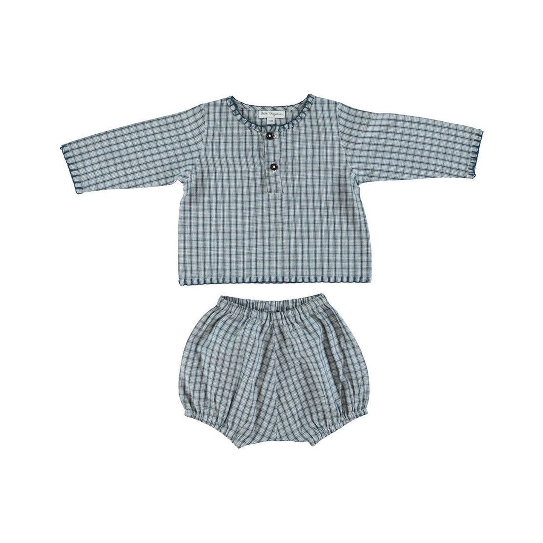 Bebe Organic Blue Check Rigel Baby Set