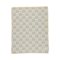 Bebe Organic Blue Rocking Horse Patchwork Blanket