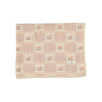 Bebe Organic Mauve Rocking Horse Patchwork Blanket