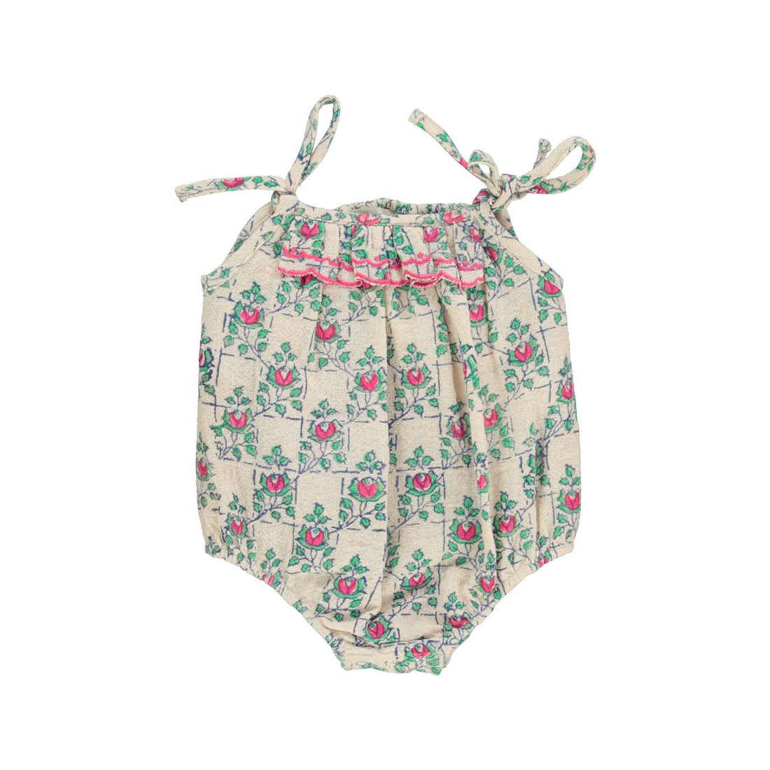 Bebe Organic Rapunzel Blockprint Rosella Romper