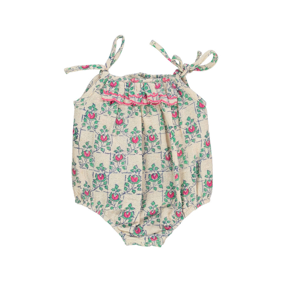 Bebe Organic Rapunzel Blockprint Rosella Romper