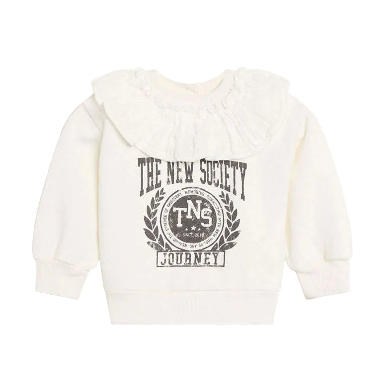 The New Society Whisper White Row Baby Sweatshirt