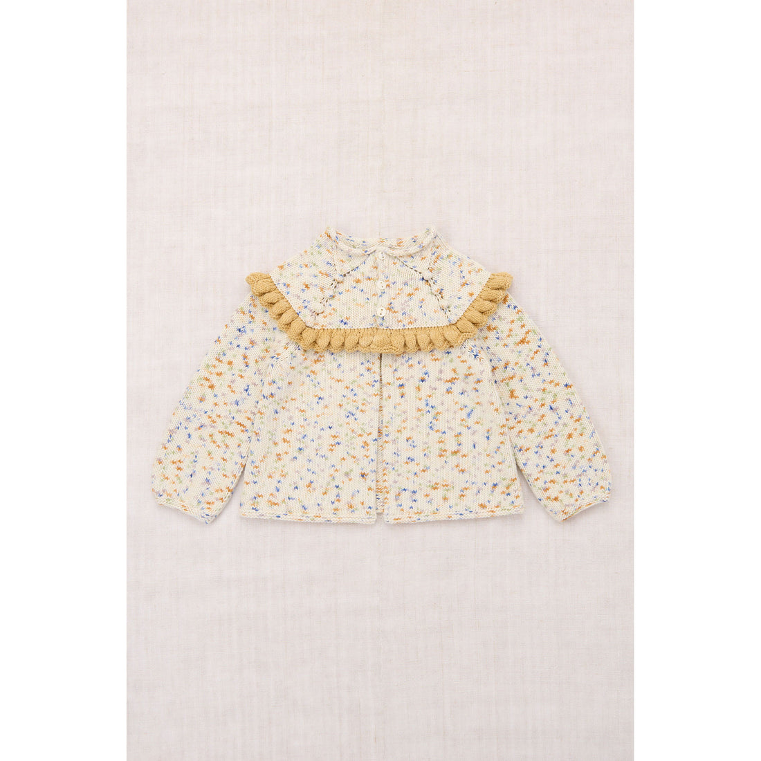 Misha and Puff Seashore Confetti Ruffle Cardigan