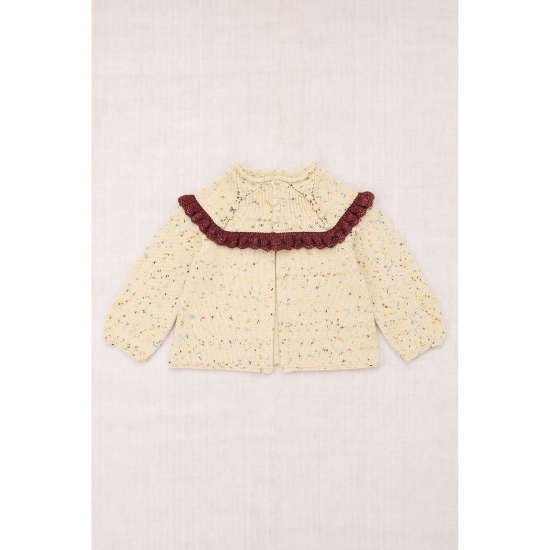 Misha and Puff Snowglobe Confetti Ruffle Cardigan