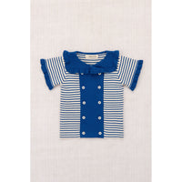 Misha and Puff   Blue Ribbon Stripe Ruffle Sailor Cardigan