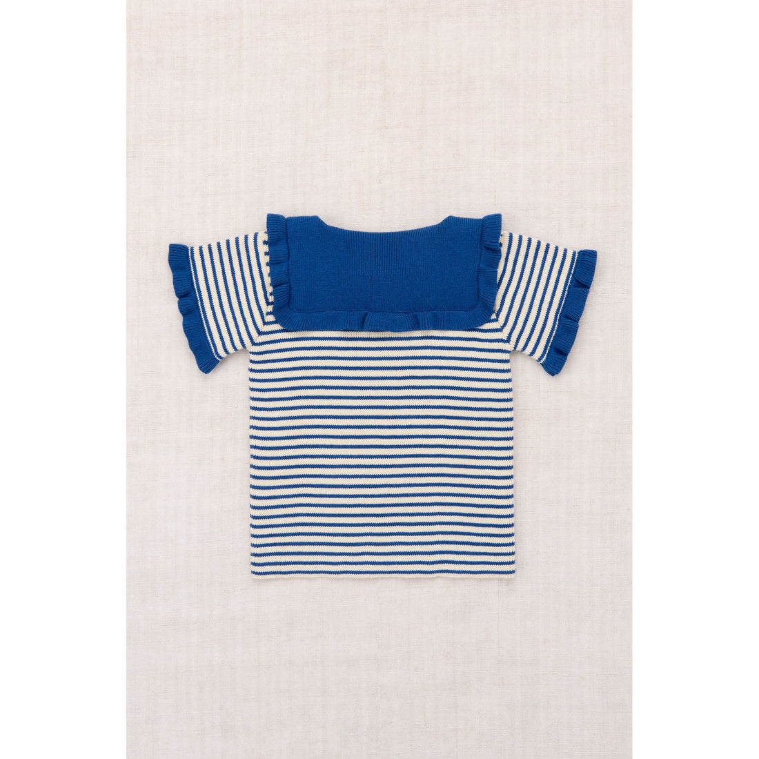 Misha and Puff   Blue Ribbon Stripe Ruffle Sailor Cardigan