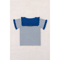 Misha and Puff   Blue Ribbon Stripe Ruffle Sailor Cardigan