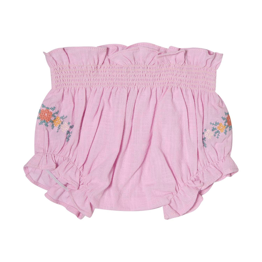 Tocoto Vintage Lavender Flower Embroidered Bloomers