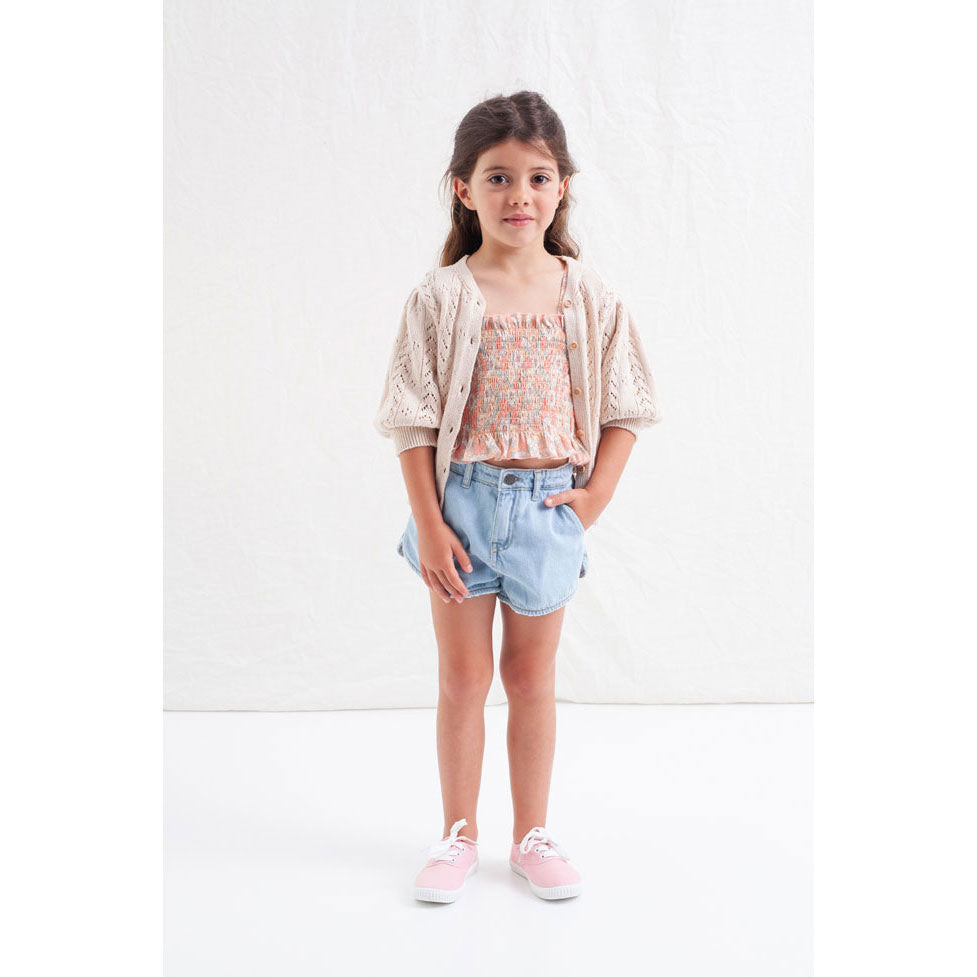 Tocoto Vintage Blue Denim Jean Shorts