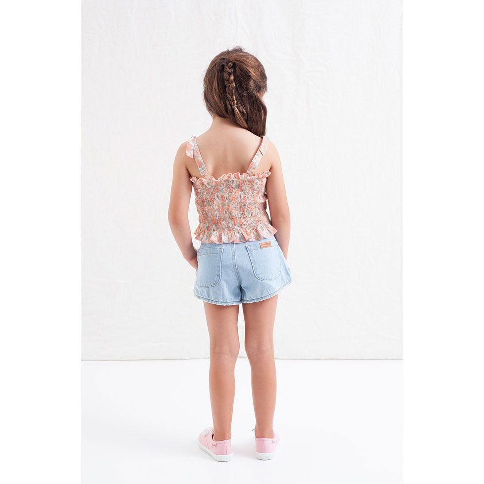Tocoto Vintage Blue Denim Jean Shorts