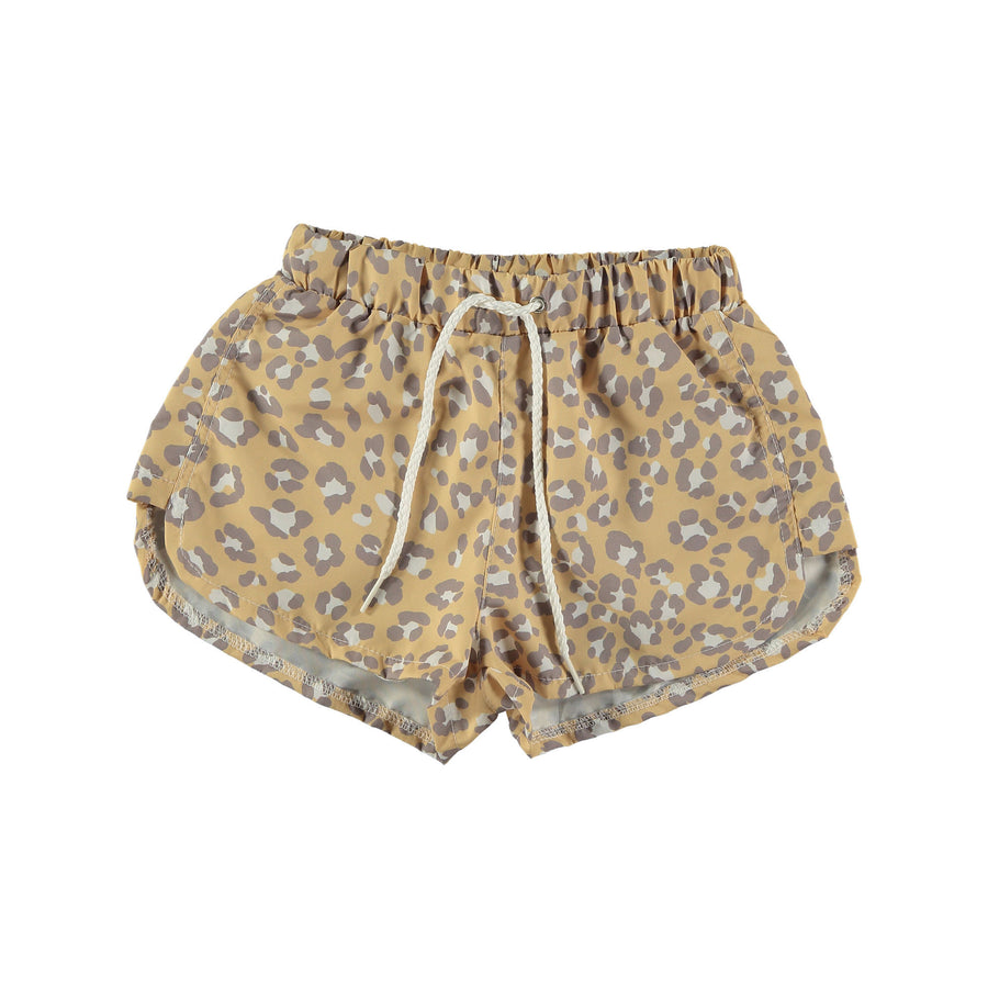 Tocoto Vintage Yellow Animal Print Swim Shorts