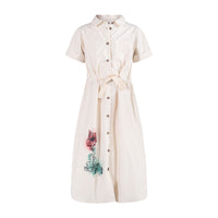 tntrm White With Floral Safari Dress