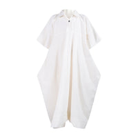 tntrm White Seersucker Geometric Shirt Dress