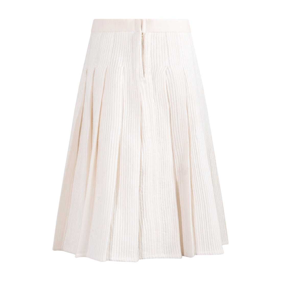 tntrm White Rewoven Pleated Skirt