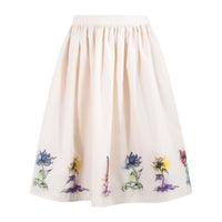 tntrm White With Floral Gathered Skirt