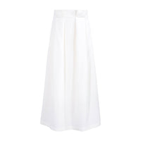 tntrm White Seersucker Pleated Skirt