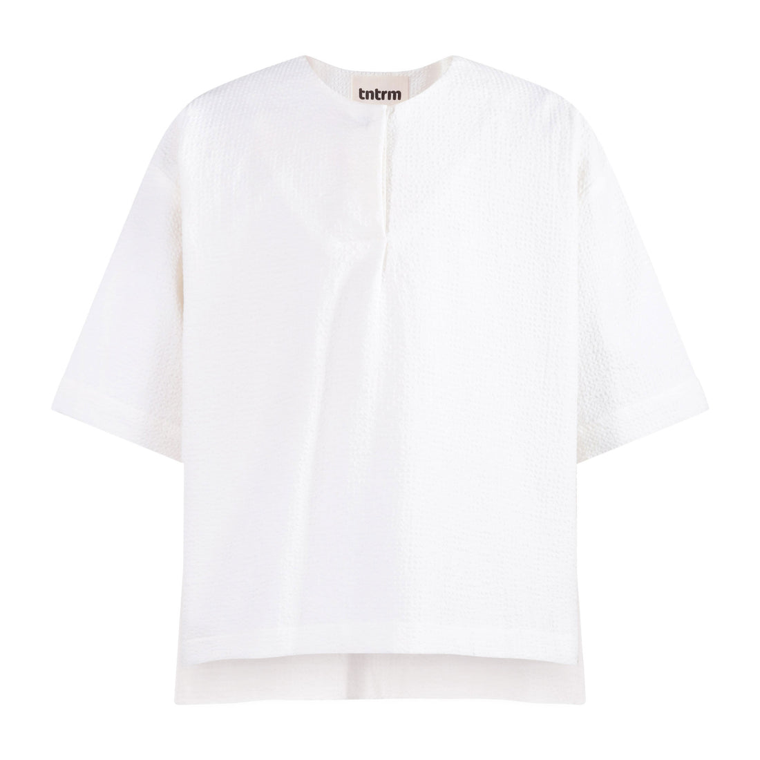 tntrm White Seersucker Woven T-Shirt