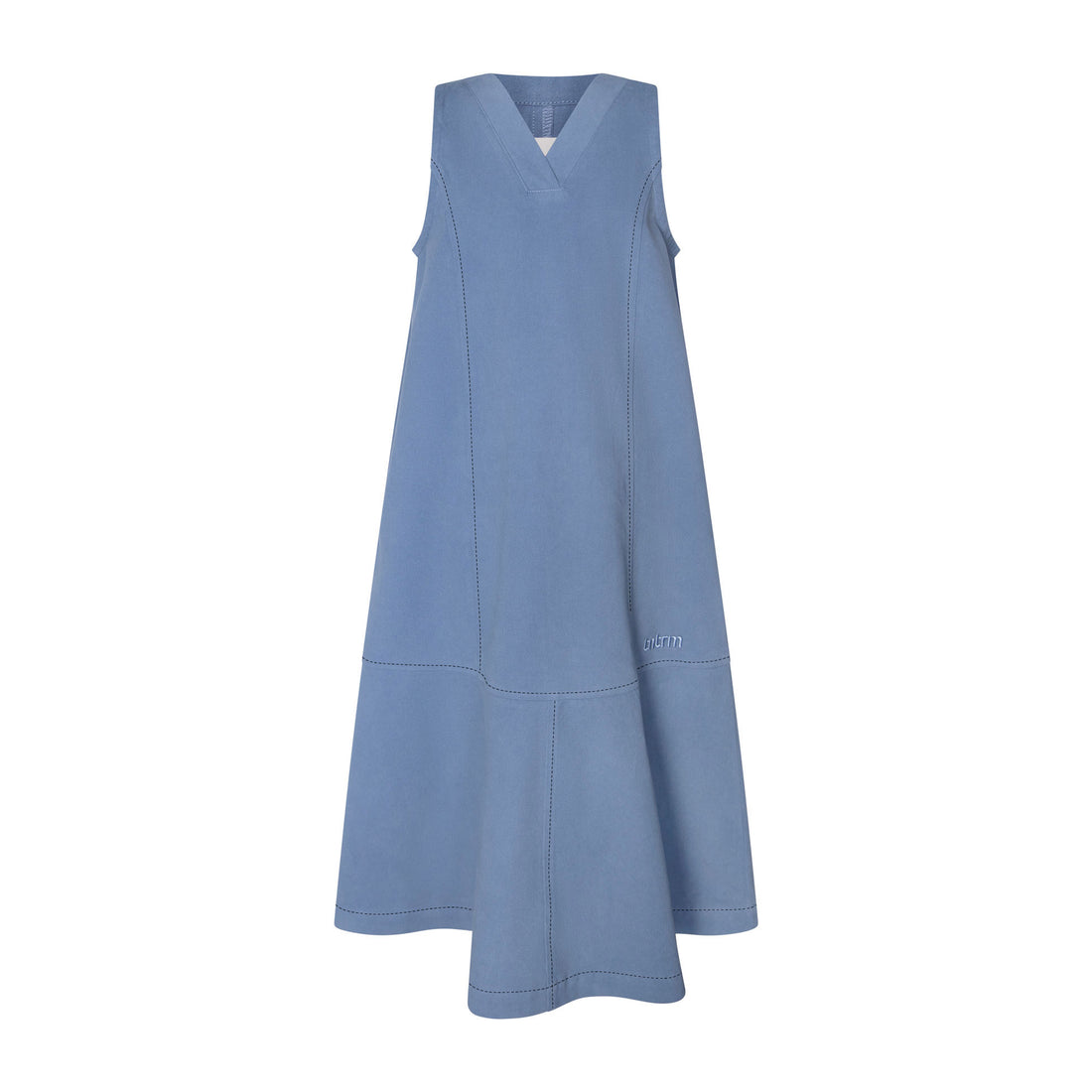 TNTRM Celestian Blue Embroidered Pinafore Midi Dress