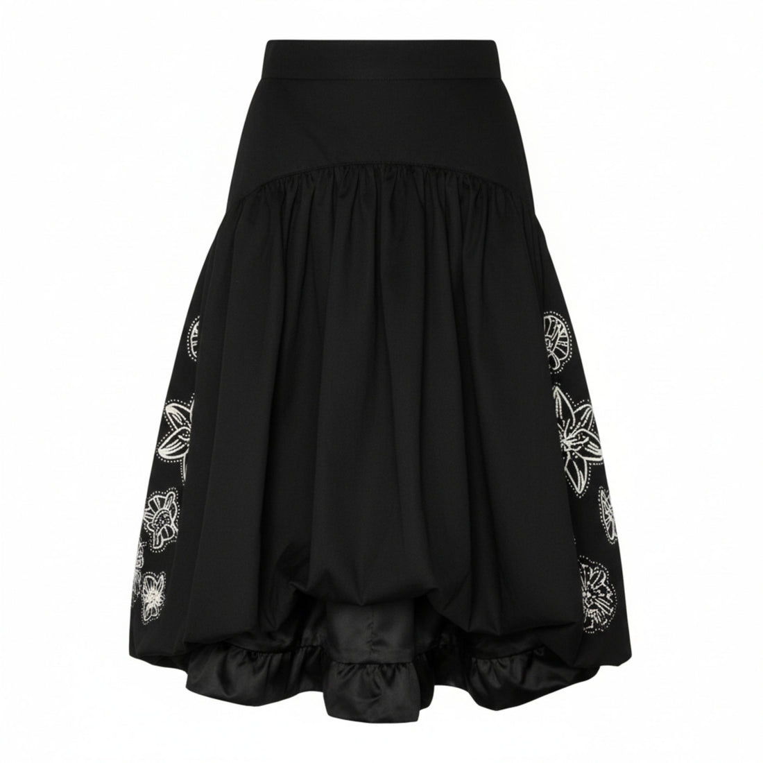 TNTRM Black Poplin Puff Skirt