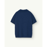 The Animals Observatory Navy Bird Whale Collar Sweater