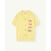 The Animals Observatory Soft Yellow Whale Collar Sweater