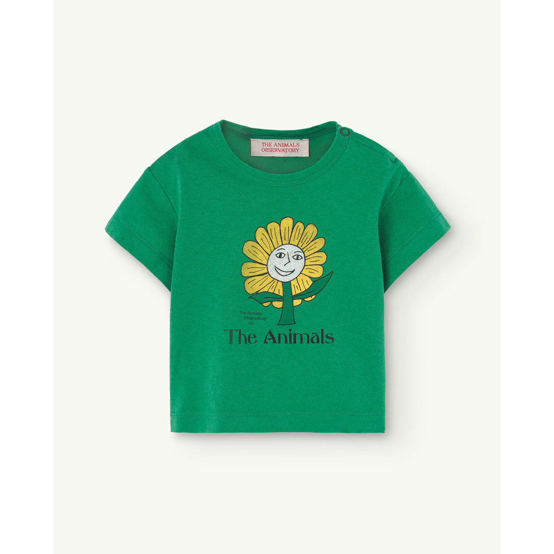 The Animals Observatory Green Flower Rooster Baby T-Shirt