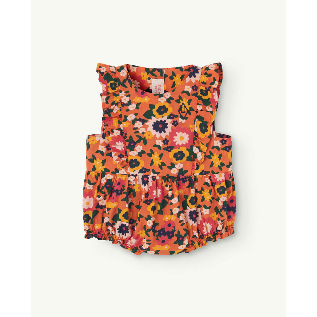 The Animals Observatory Orange Flower Meerkat Baby Jumpsuit