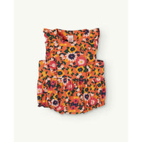The Animals Observatory Orange Flower Meerkat Baby Jumpsuit