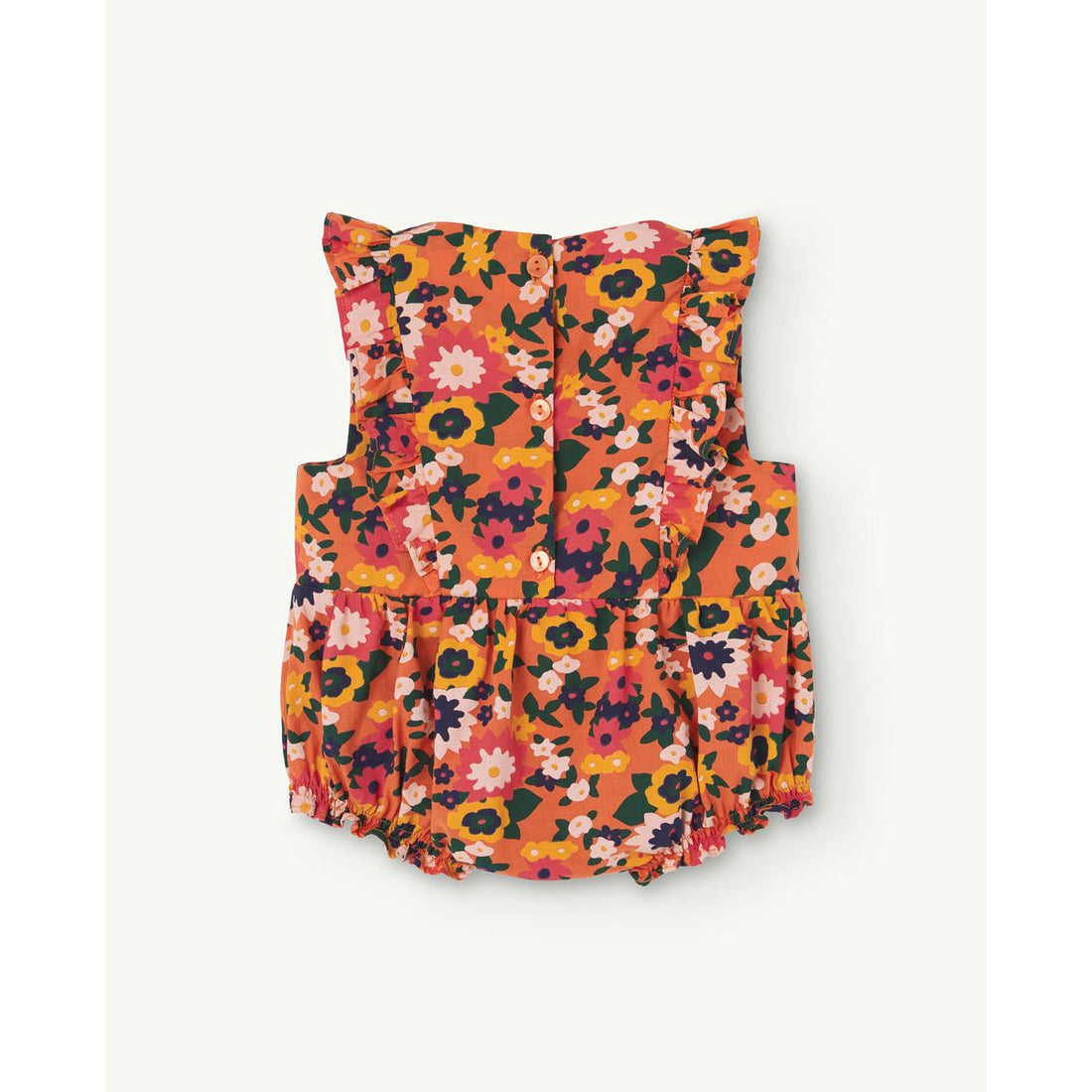 The Animals Observatory Orange Flower Meerkat Baby Jumpsuit