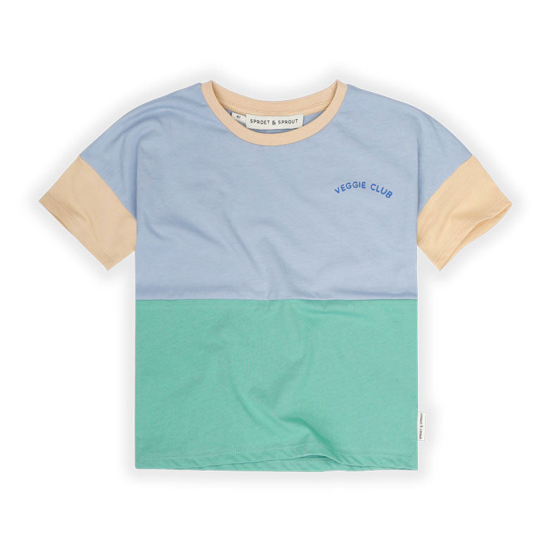 Sproet and Sprout Misty Blue Colourblock Tee