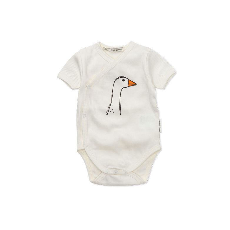 Sproet and Sprout Off White Goose Rib Romper