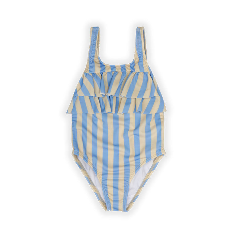 Sproet and Sprout Sesame Chest Ruffle Stripes Swimsuit