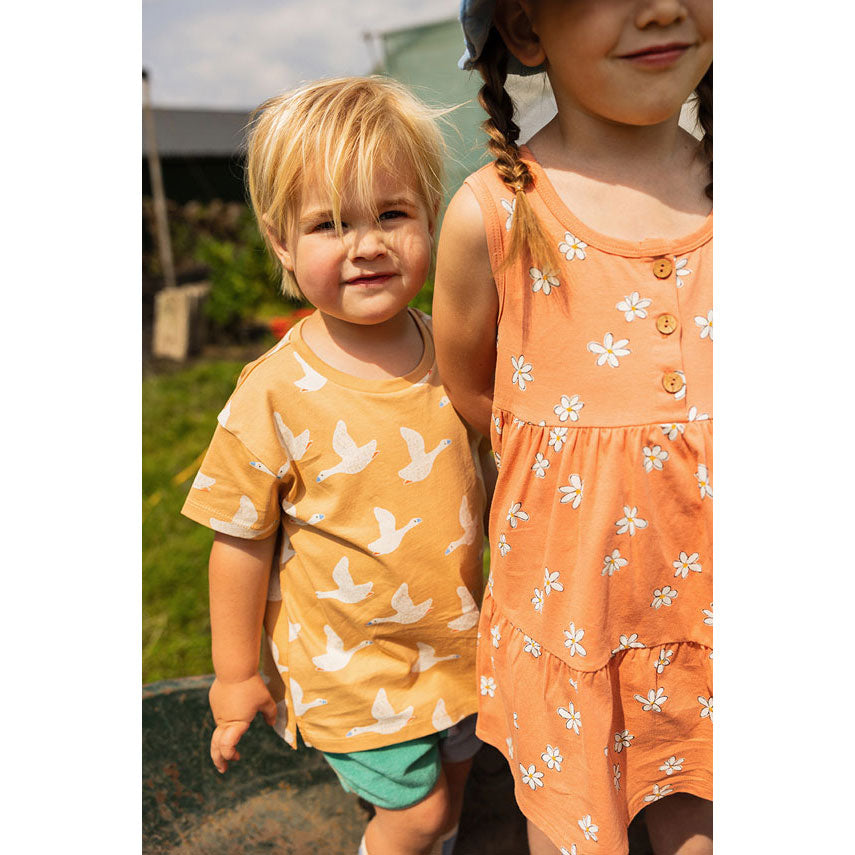 Sproet and Sprout Nectarine Goose Print Tee