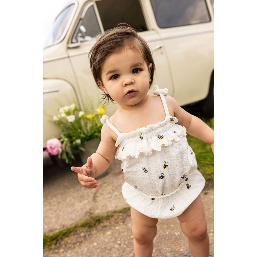 Sproet and Sprout Off White Beez Strap Romper