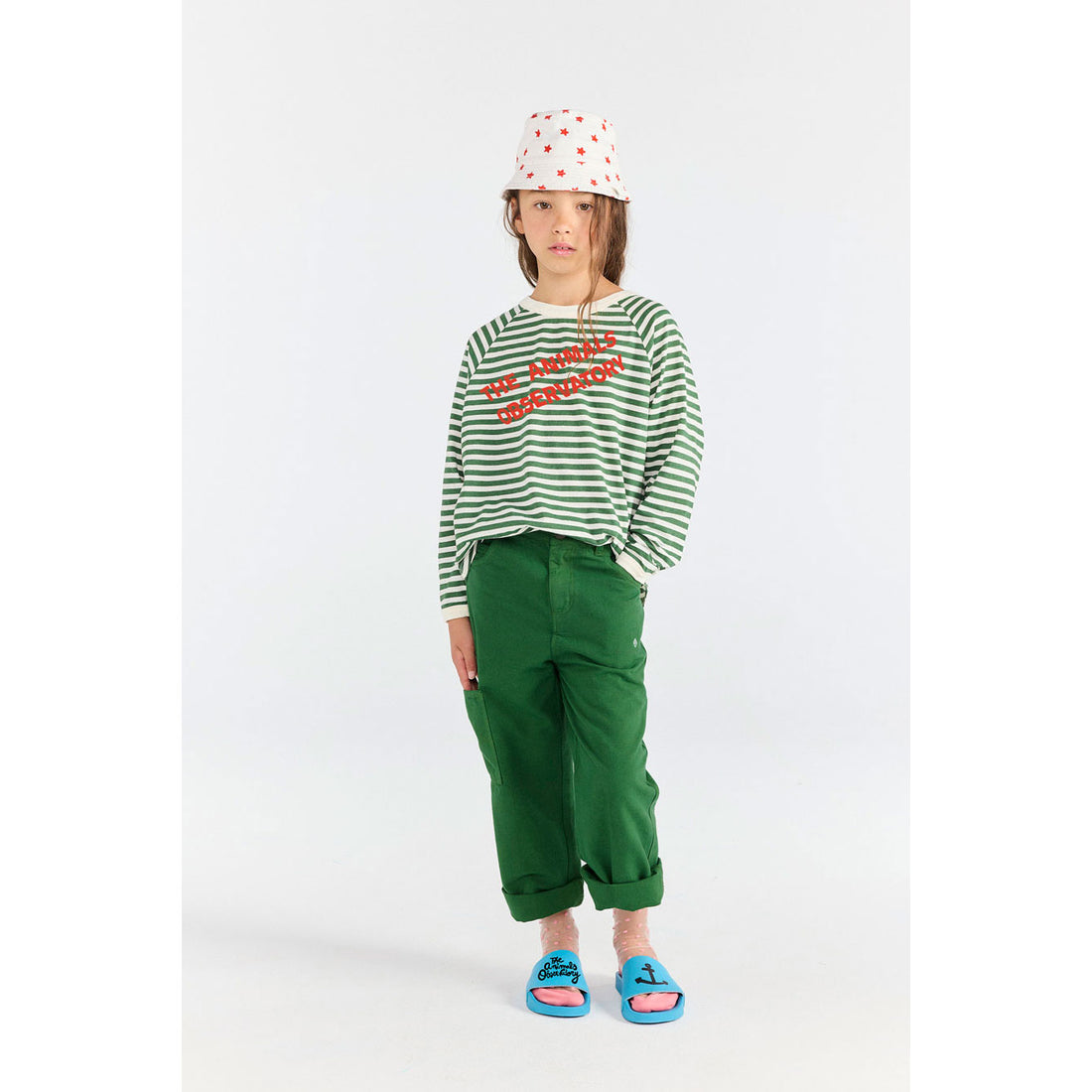 The Animals Observatory Dark Garden Stripe Anteater T-Shirt