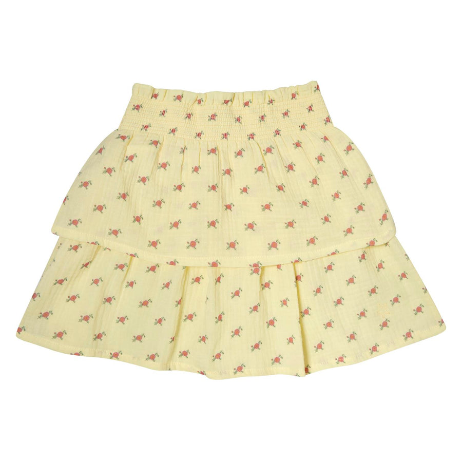 Tocoto Vintage Yellow Flower Print Skirt
