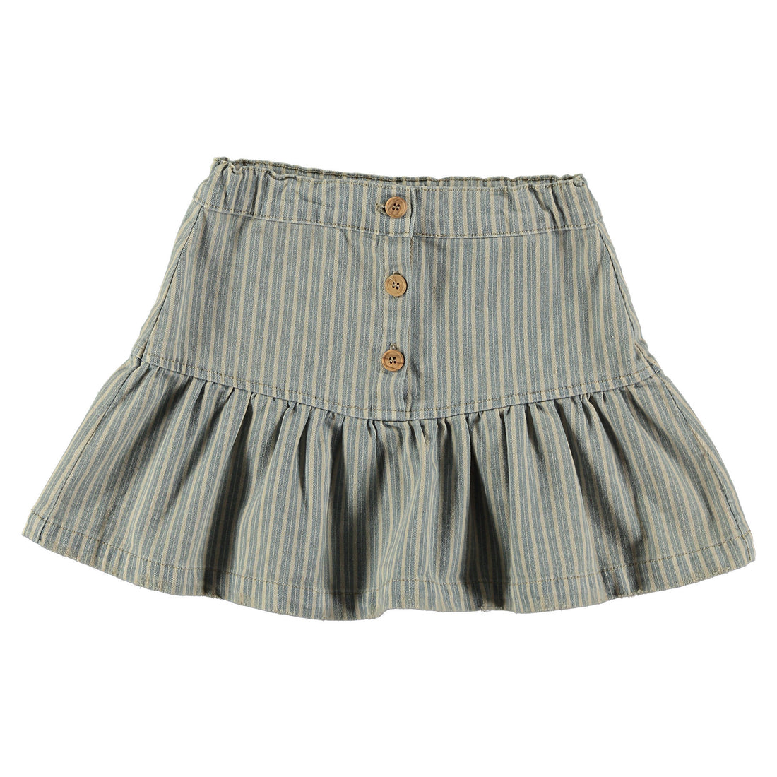 Tocoto Vintage Blue Denim Striped Mini Skirt