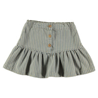 Tocoto Vintage Blue Denim Striped Mini Skirt