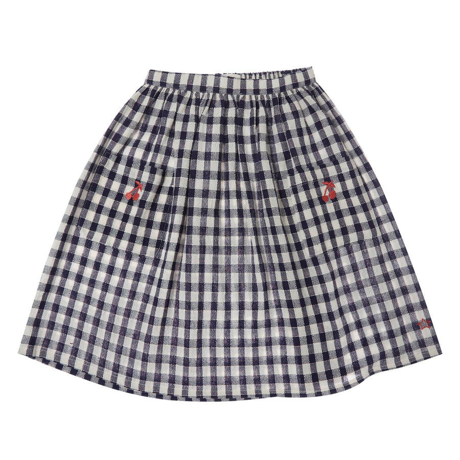 Tocoto Vintage Blue Check Vichy Skirt