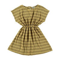 Tocoto Vintage Mustard Striped Flame Dress
