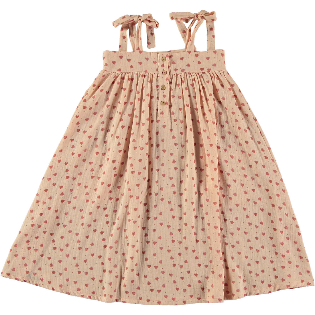 Tocoto Vintage Pink Heart Print Strappy Midi Dress
