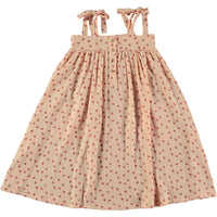 Tocoto Vintage Pink Heart Print Strappy Midi Dress