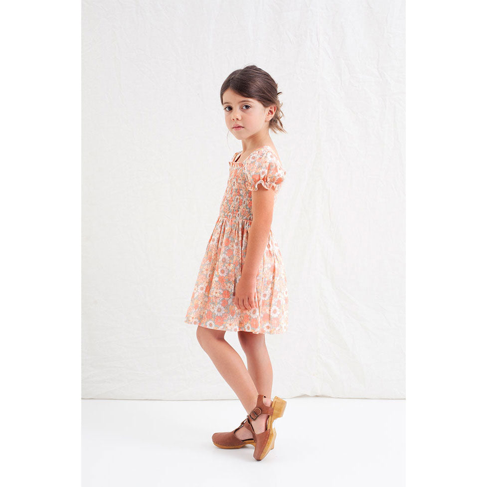 Tocoto Vintage Pink Lurex Floral Honeycomb Dress