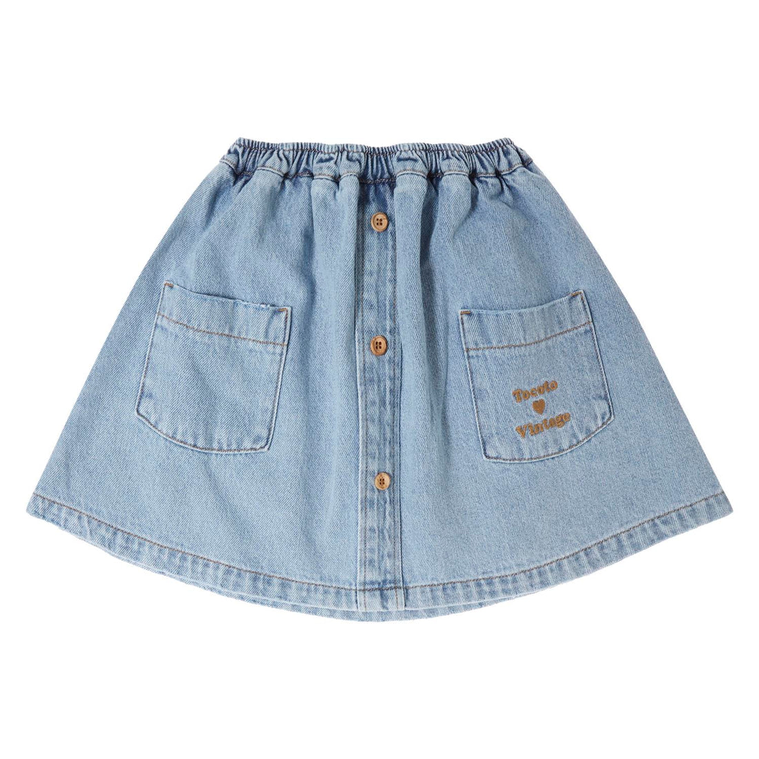 Tocoto Vintage Denim Midi Skirt