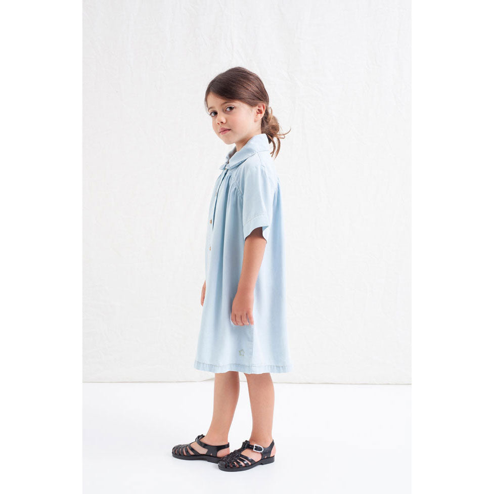 Tocoto Vintage Blue Denim Gathered Dress