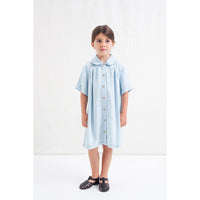 Tocoto Vintage Blue Denim Gathered Dress